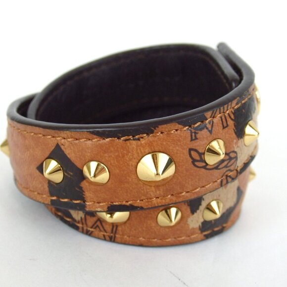 Authentic MCM MYZ2AXV30001 Studs bracelet PVC/leather [Used] - Picture 5 of 9